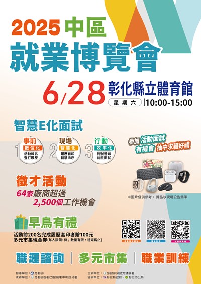 勞動部勞動力發展署中彰投分署「2025中區就業博覽會」