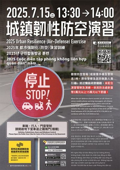 臺中市2025城鎮韌性(防空)演習
